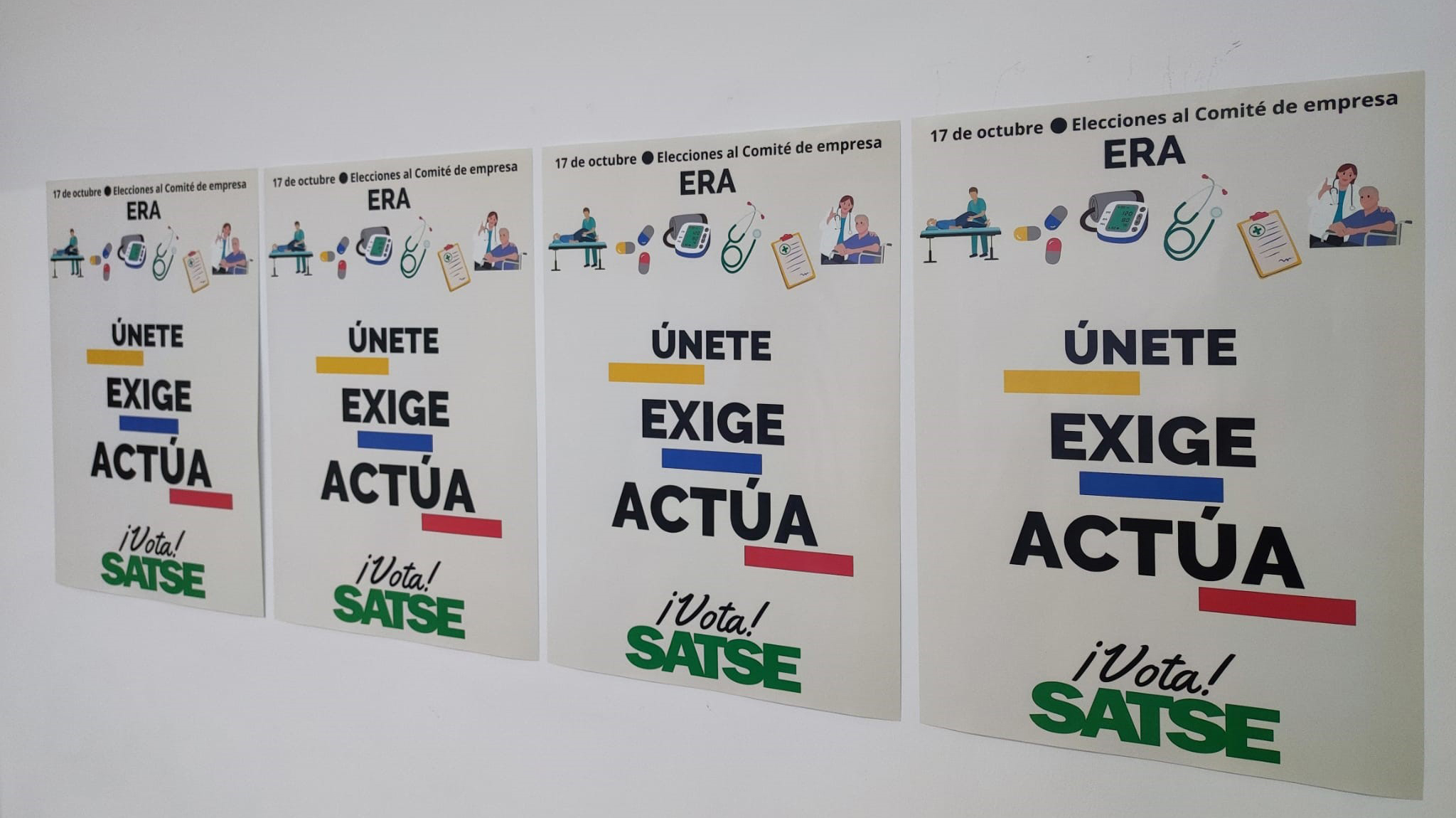 Carteles electorales de las elecciones al comité de empresa del ERA.