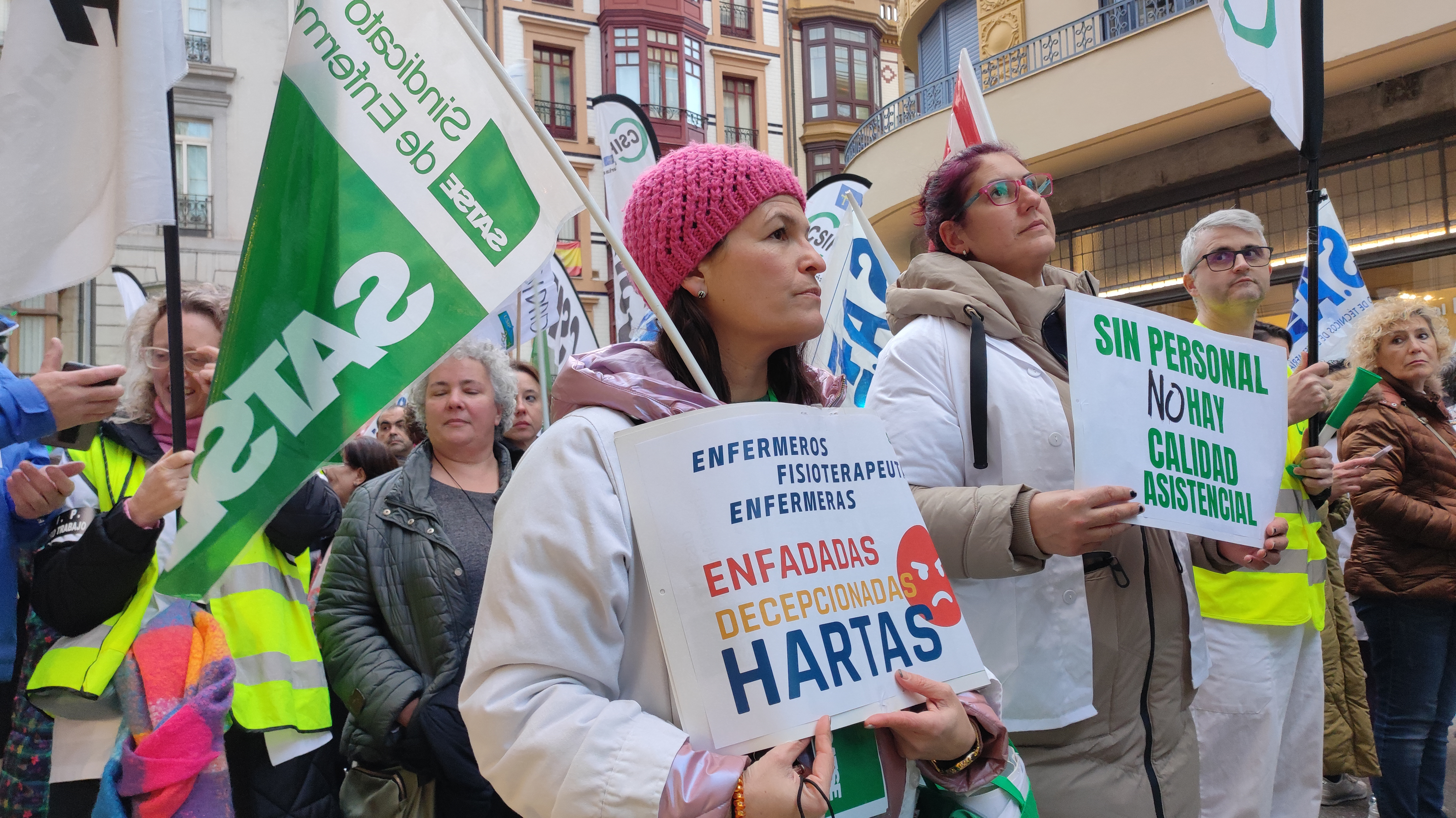 Manifestación de trabajadores del ERA, en Gijón.